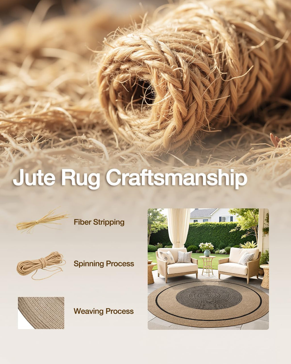 Round Braided Jute Rug 4ft
