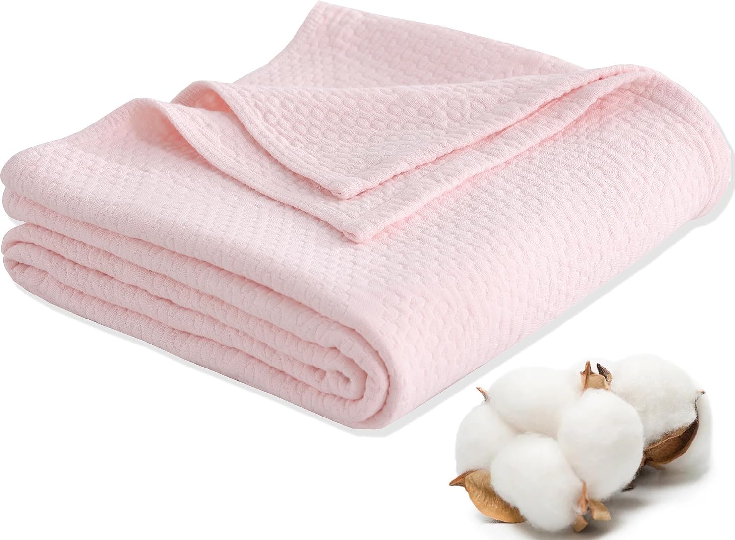 Textured Cotton All Season Throw Blanket