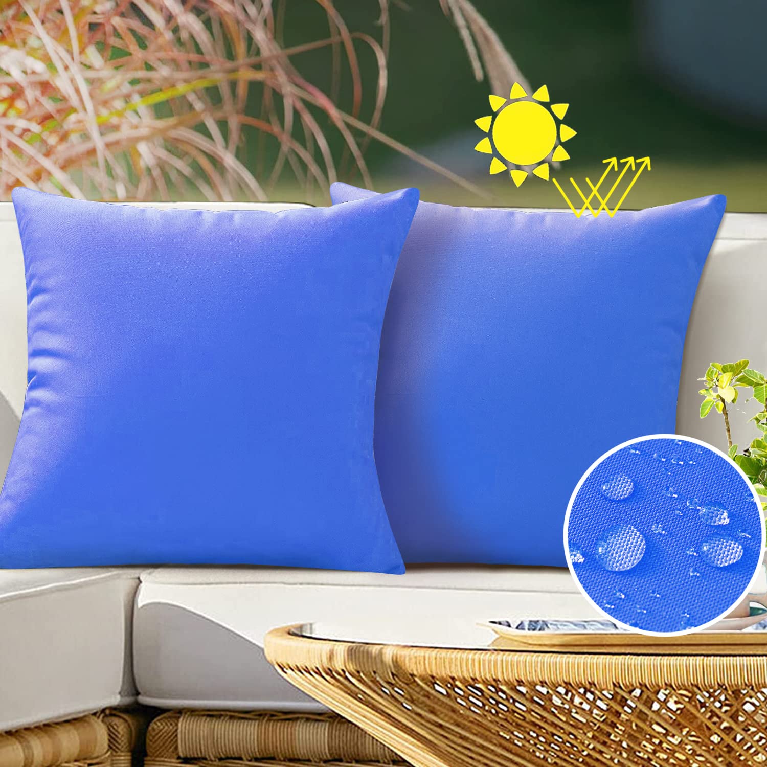Sky Blue Waterproof Pillow Covers 2 Pack