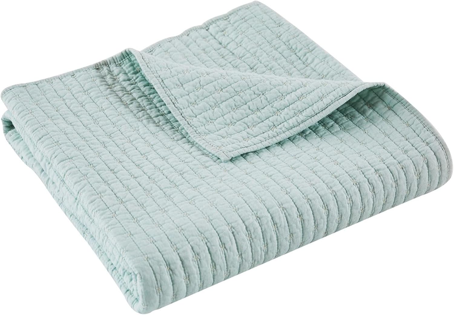 Blue Haze Cross Stitch Cotton Throw Blanket