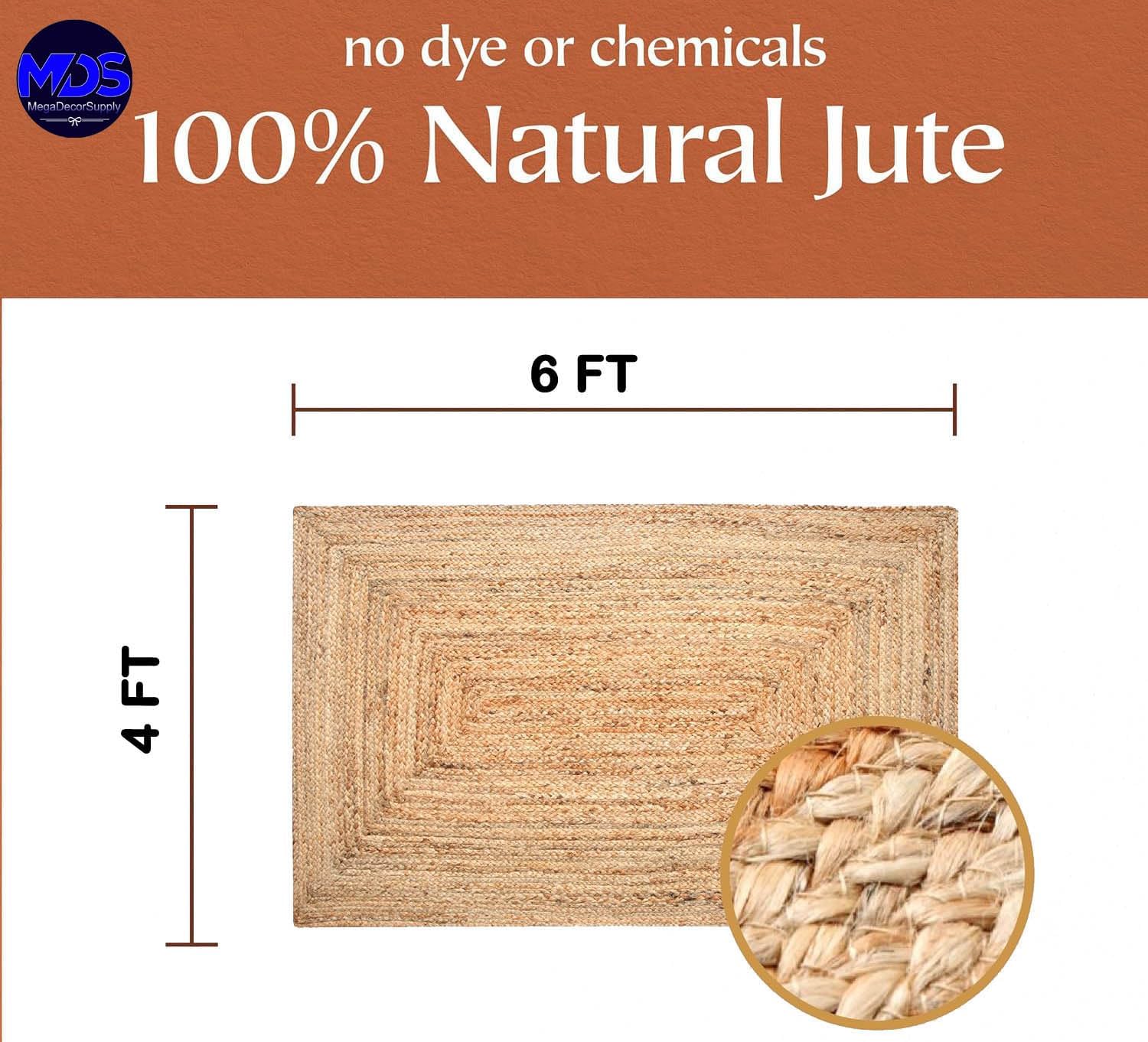 4x6 Rectangular Jute Rug