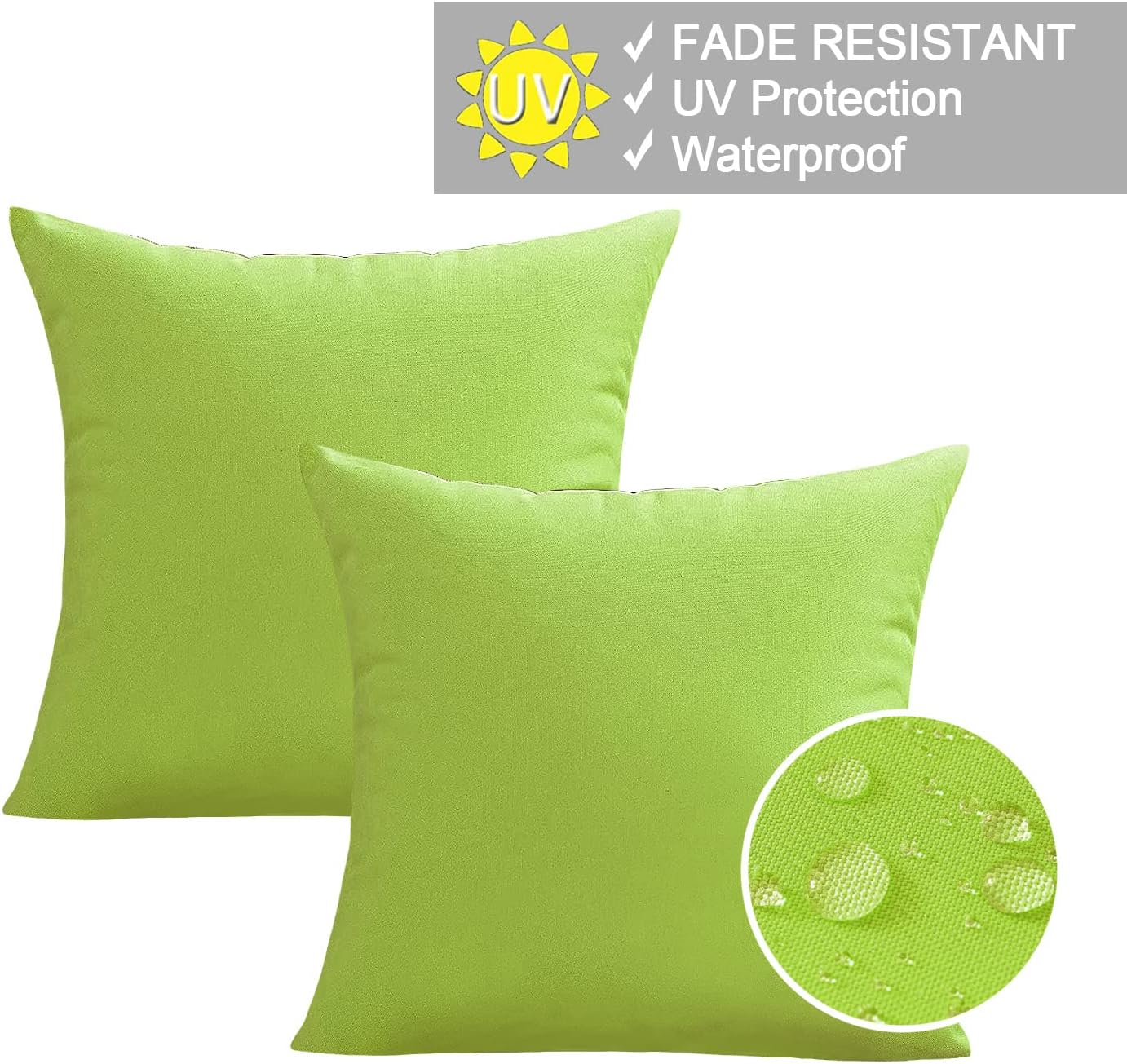 Green Outdoor Pillow Covers 2 Pack