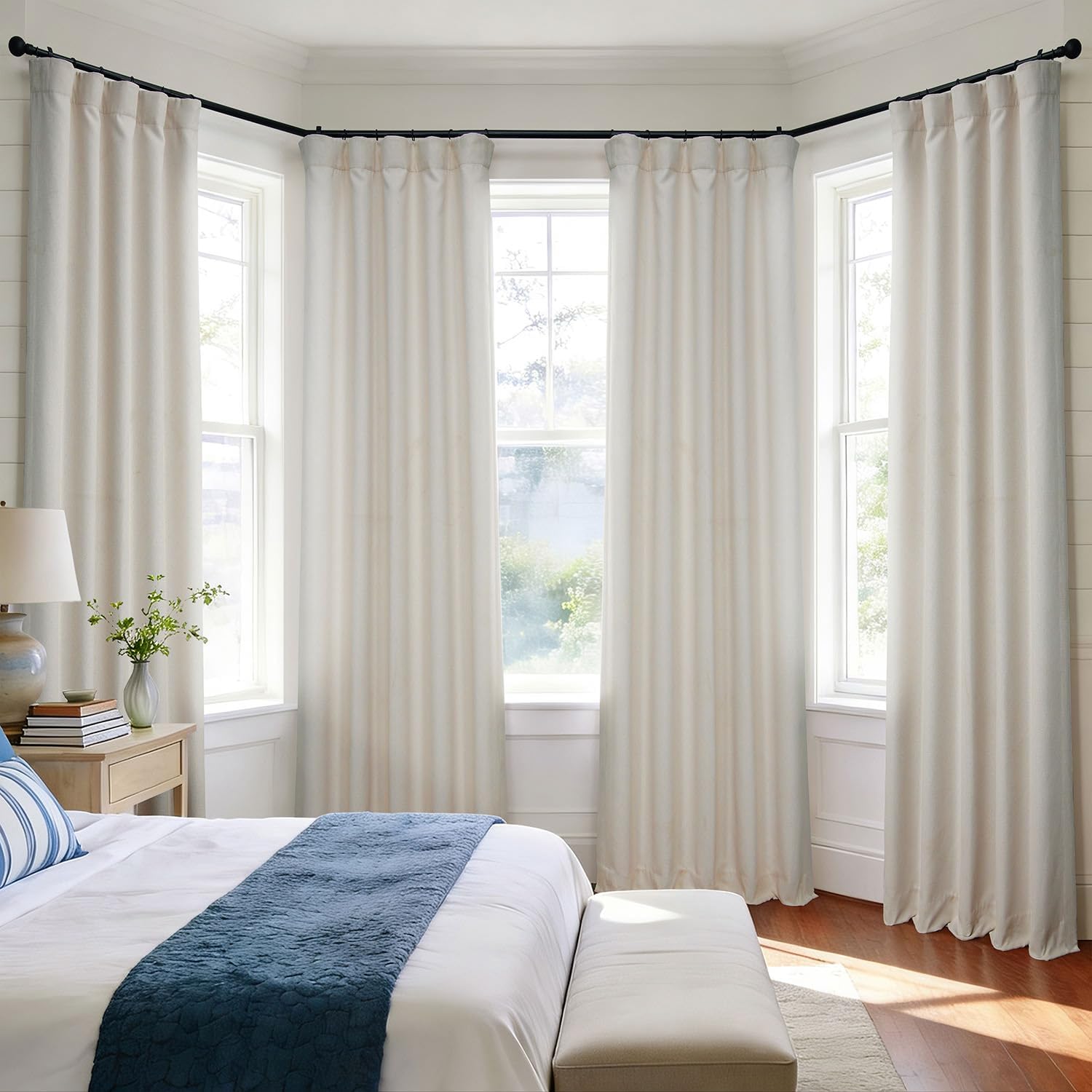 Birch Taupe Faux Linen Room Darkening Curtain 1 Panel