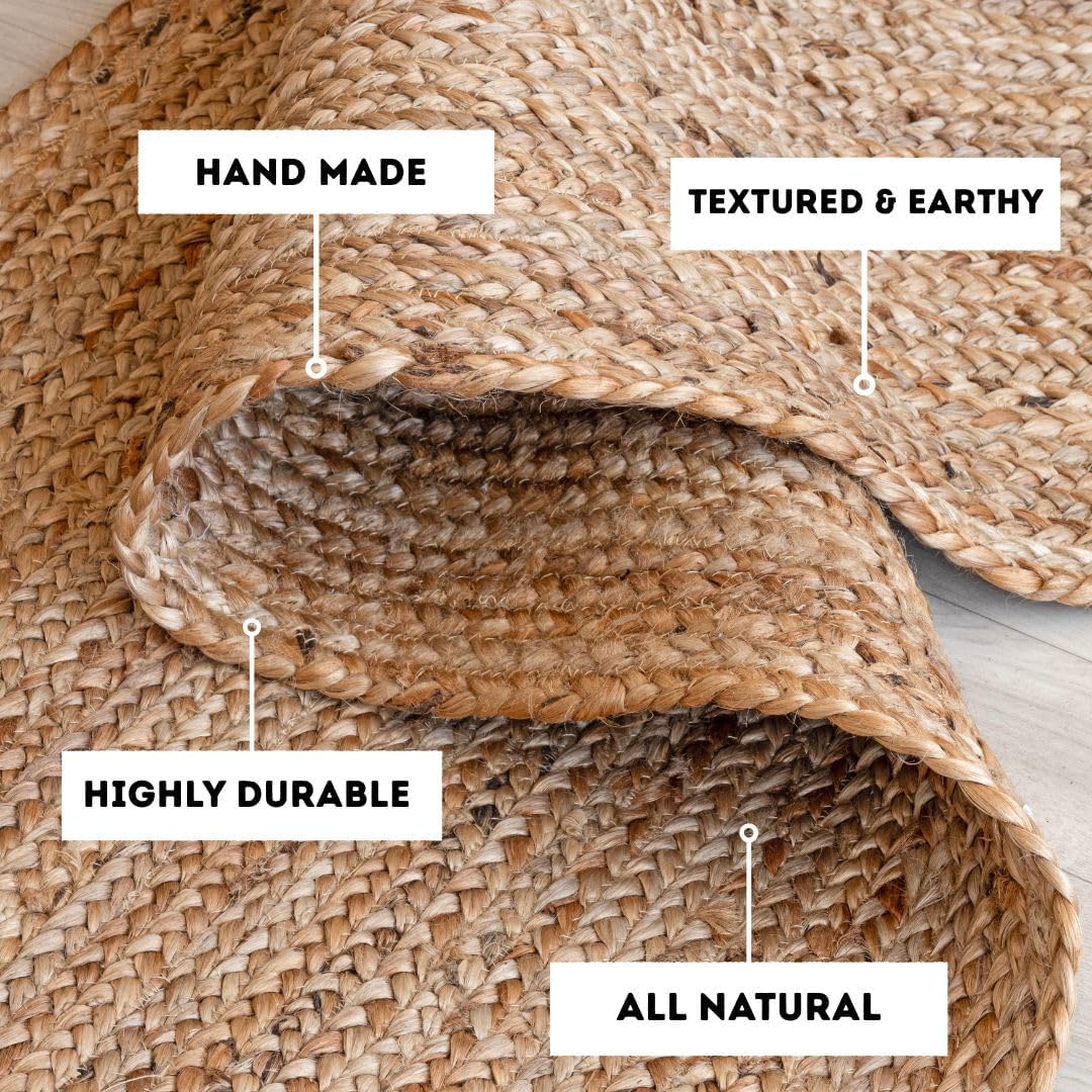 2x6 Braided Jute Runner Rug