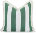 Green Striped Outdoor Pillow Cover 20x20