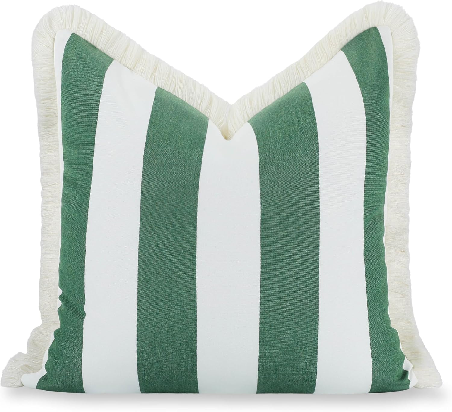 Green Striped Outdoor Pillow Cover 20x20