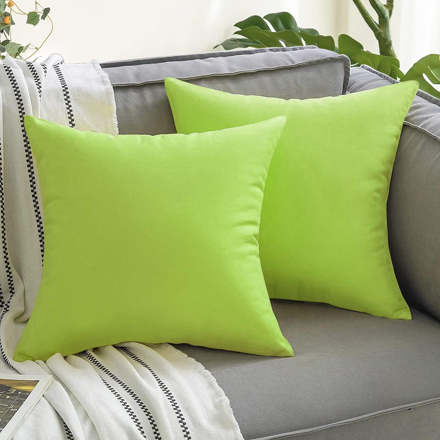 Green Outdoor Pillow Covers 2 Pack