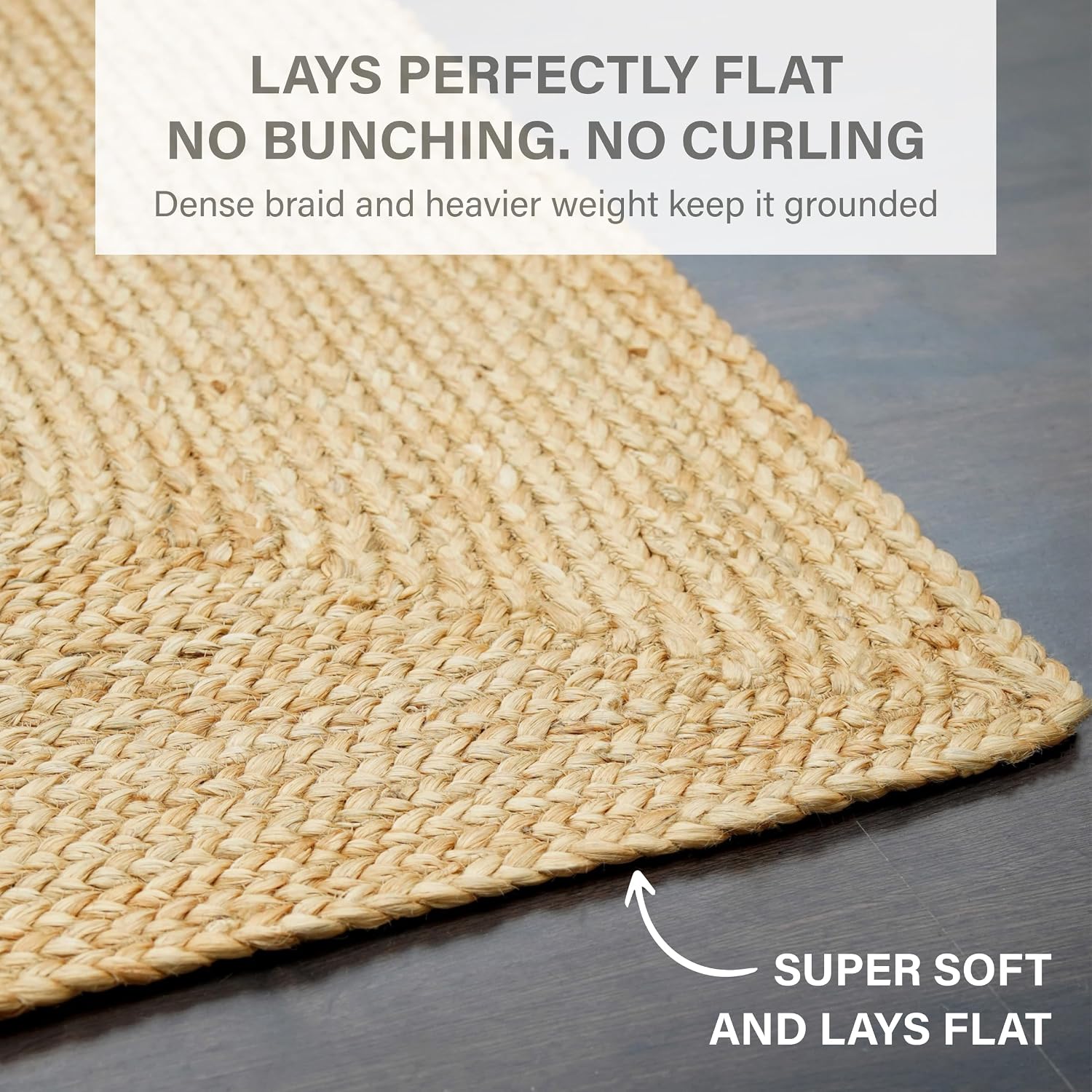 3x5 Golden Braided Jute Rug