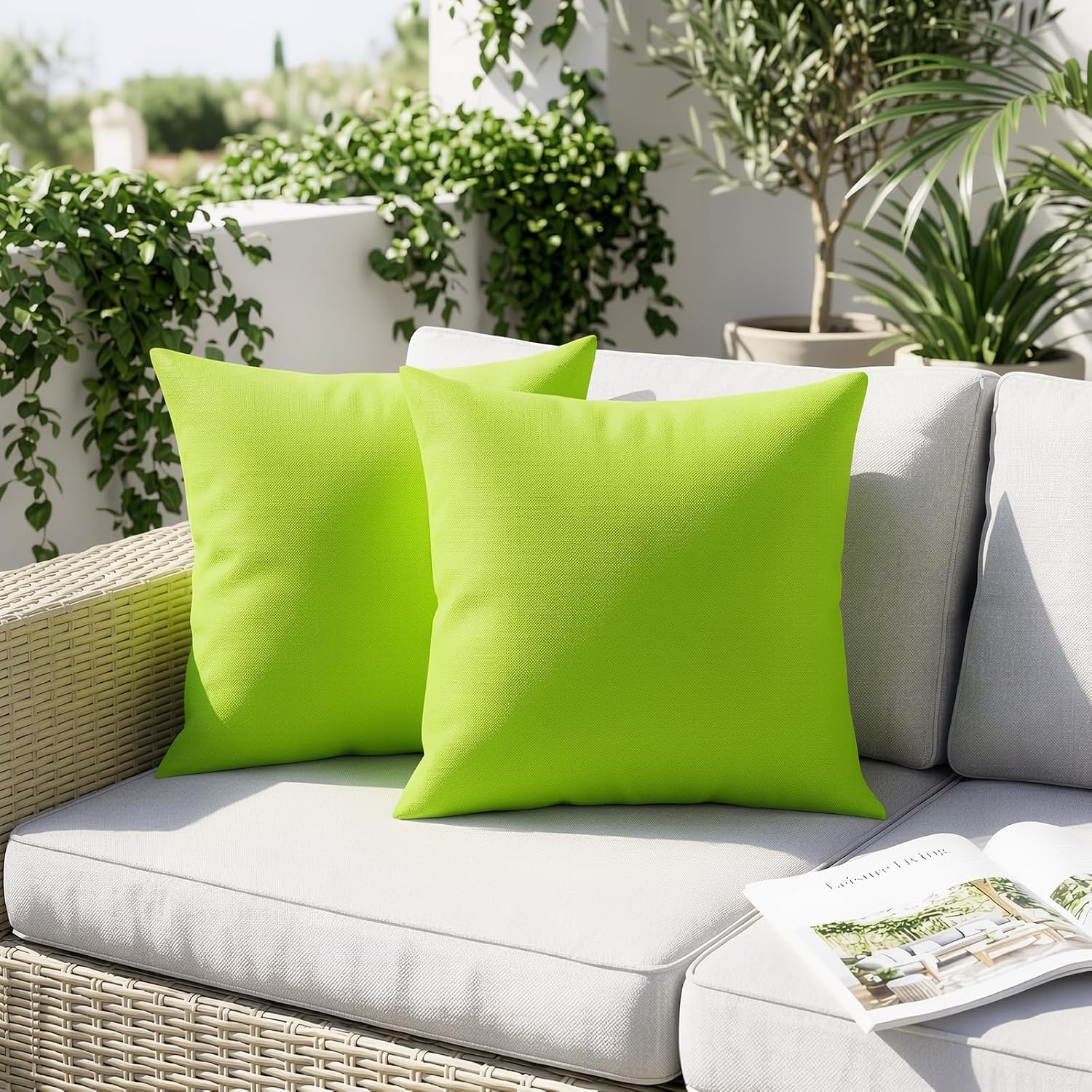 Fluorescent Green Outdoor Pillow Covers 2 Pack