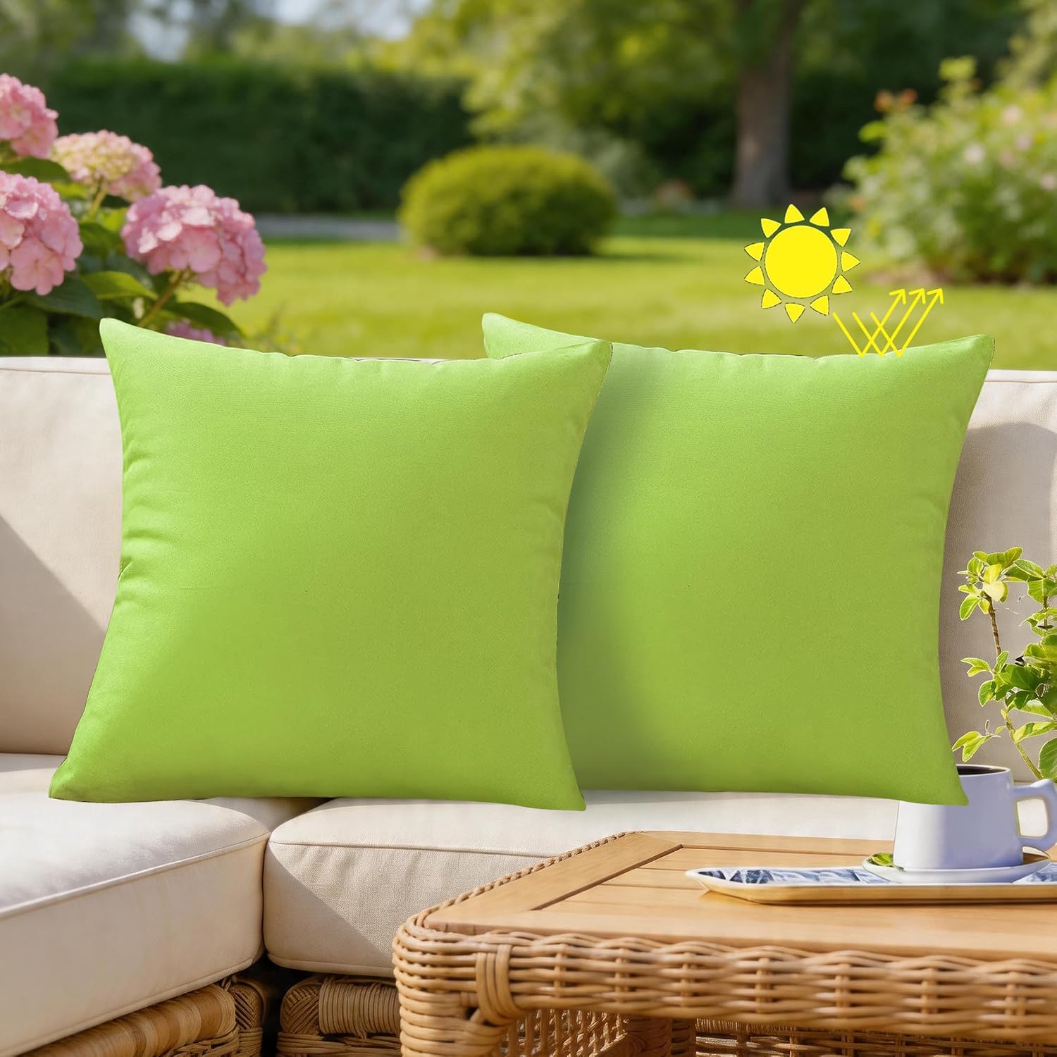 Green Outdoor Pillow Covers 2 Pack