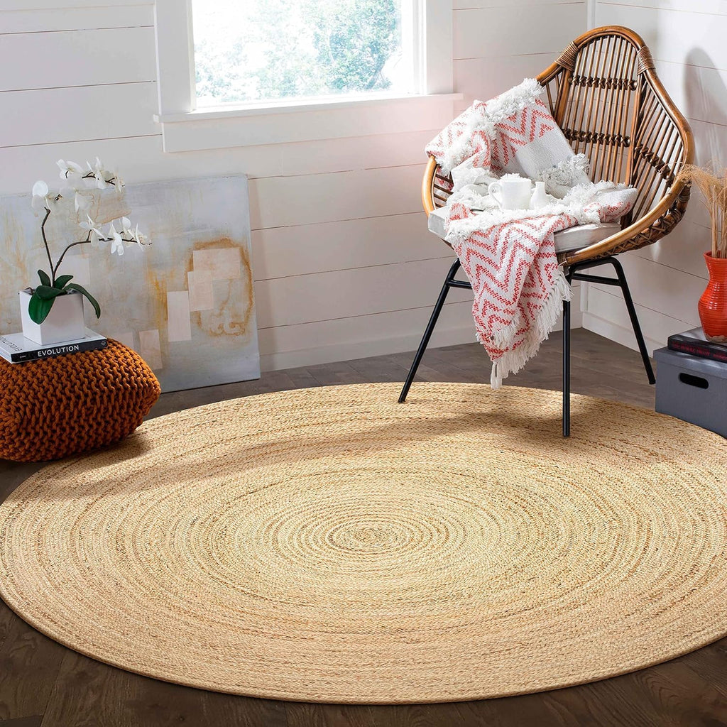 3ft Round Braided Jute Rug