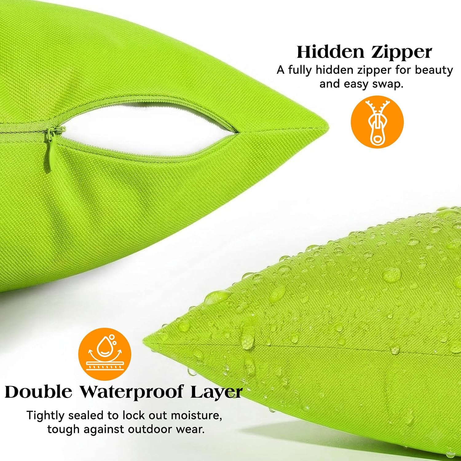 Fluorescent Green Outdoor Pillow Covers 2 Pack
