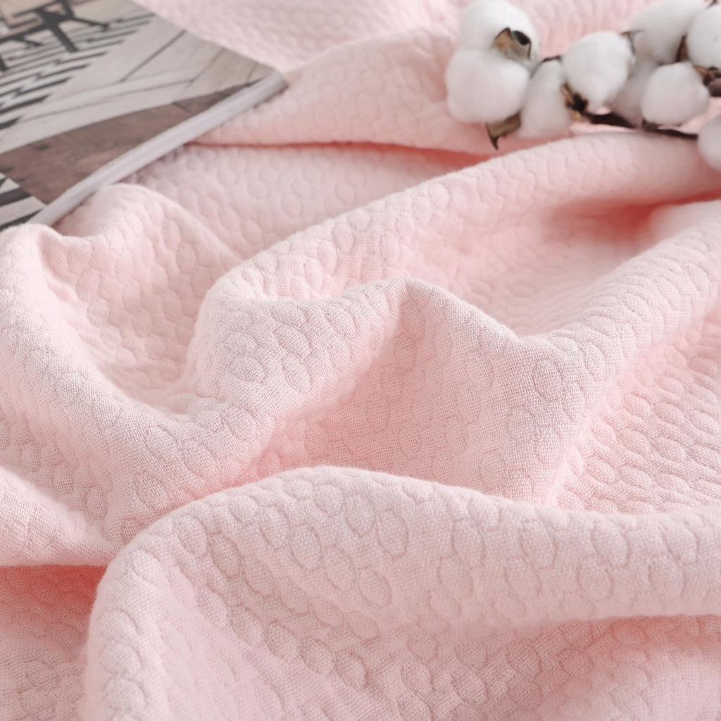 Textured Cotton All Season Throw Blanket