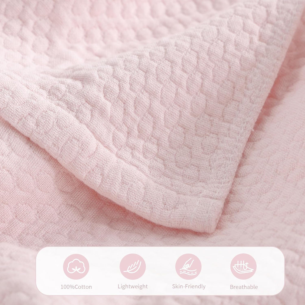 Textured Cotton All Season Throw Blanket