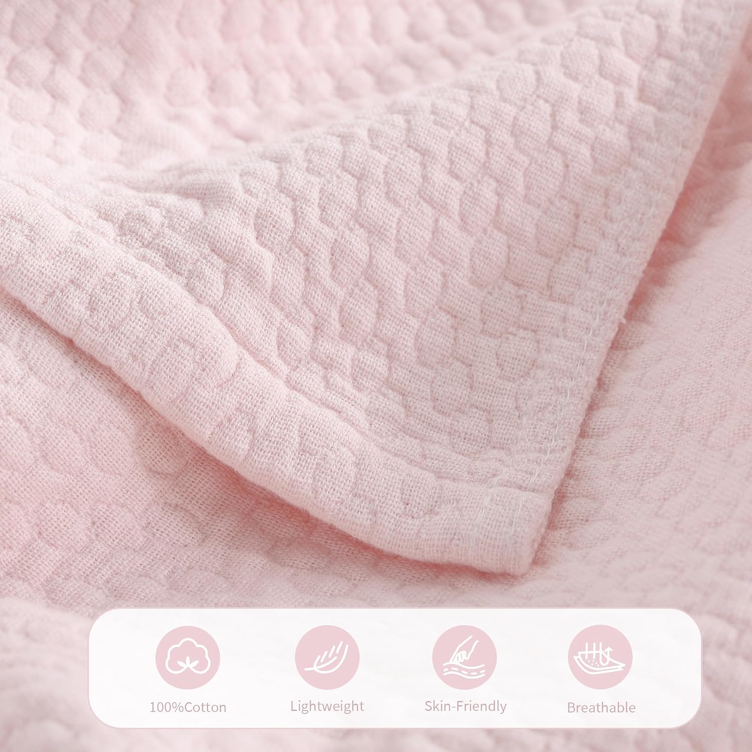Textured Cotton All Season Throw Blanket