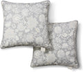 Floral Grey Outdoor Pillows 2 Pack