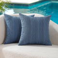 Blue Stripe Chenille Pillow Covers 2 Pack