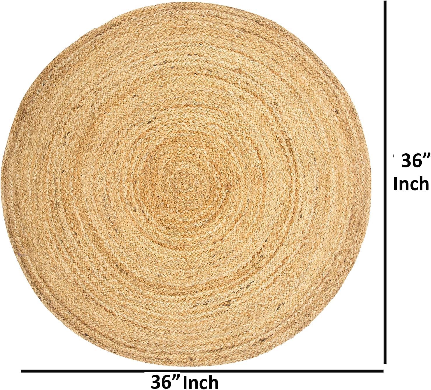 3ft Round Braided Jute Rug