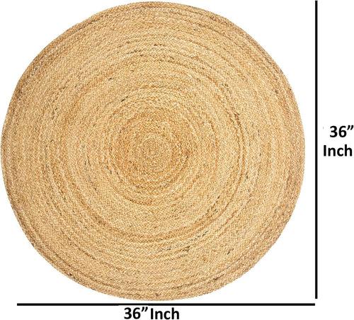3ft Round Braided Jute Rug