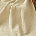 Beige Sunflower Cotton Quilted Throw Blanket
