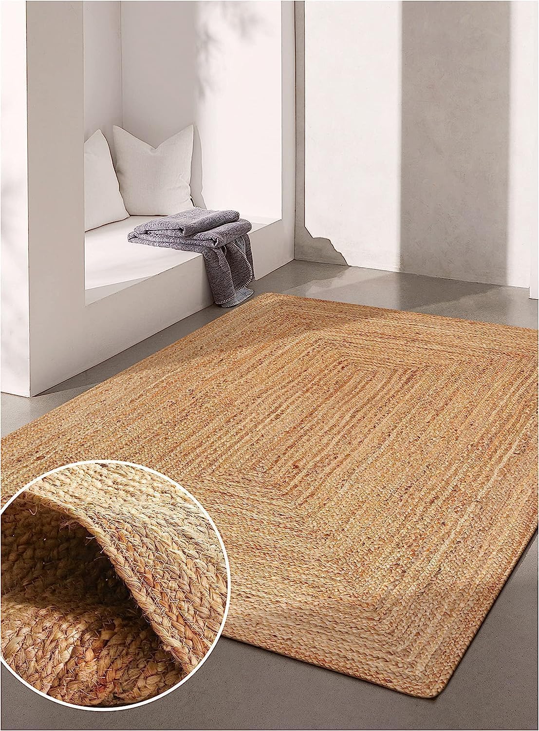 6x9 Rectangular Braided Jute Rug