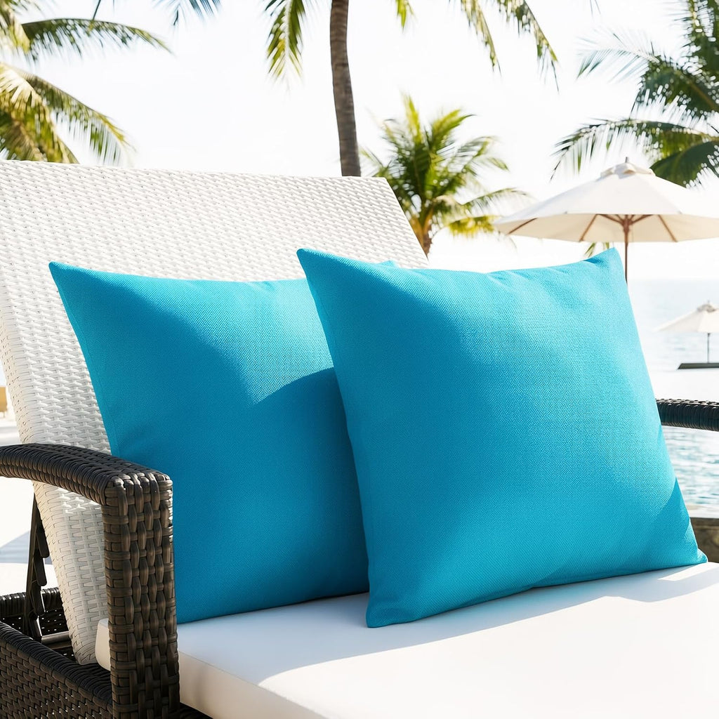 Light Blue Outdoor Pillow Covers 2 Pack