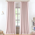 Pink Linen Blend Blackout Curtains 2 Pack