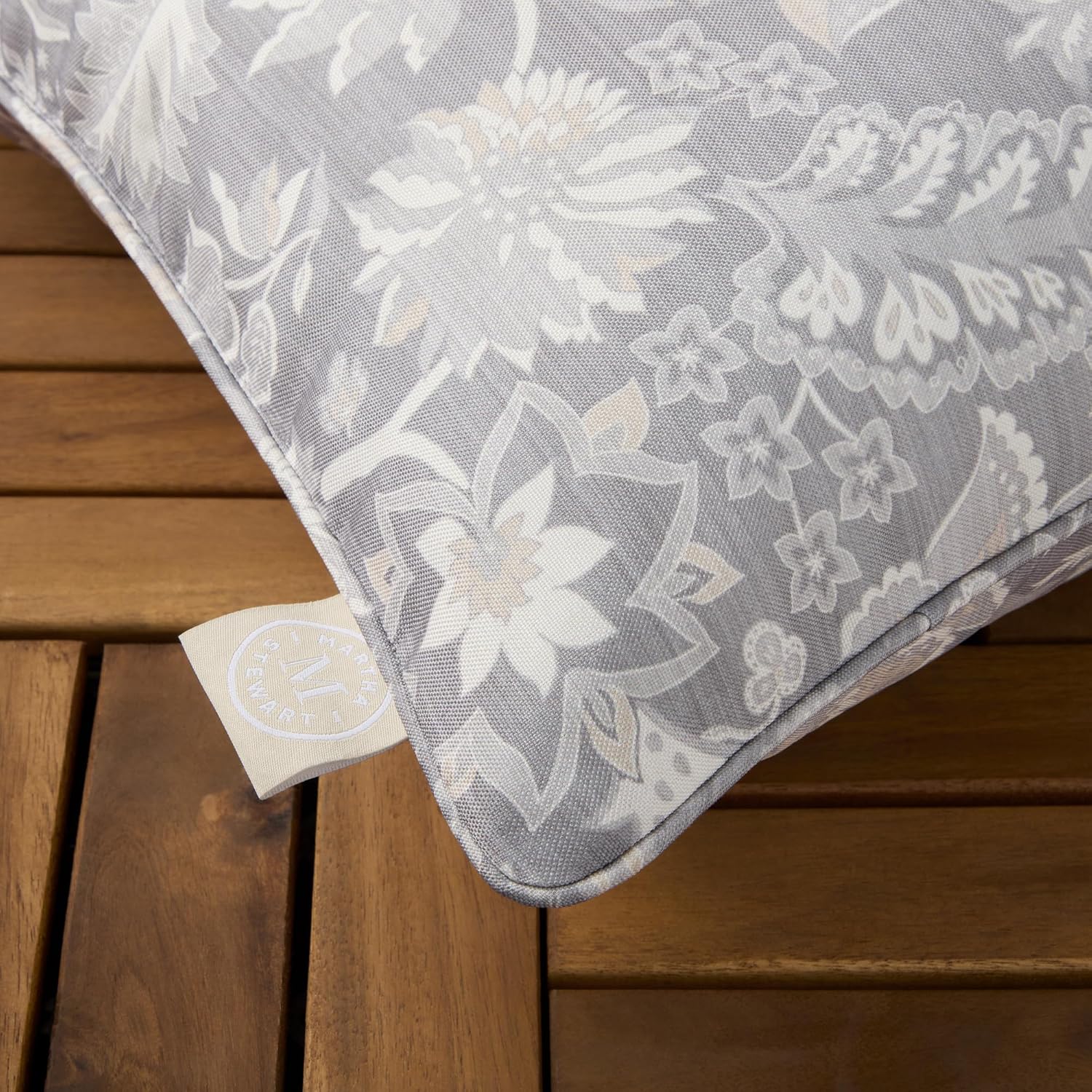 Floral Grey Outdoor Pillows 2 Pack
