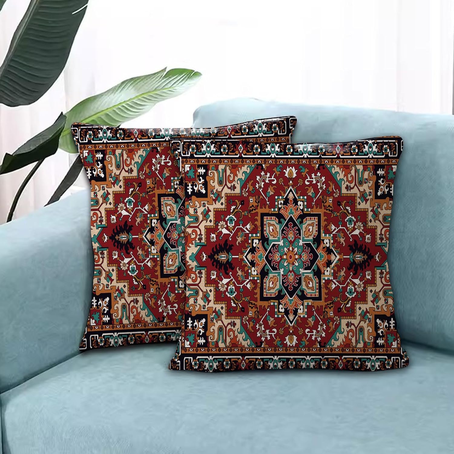 Geometric Boho Outdoor Pillow Covers 2 Pack