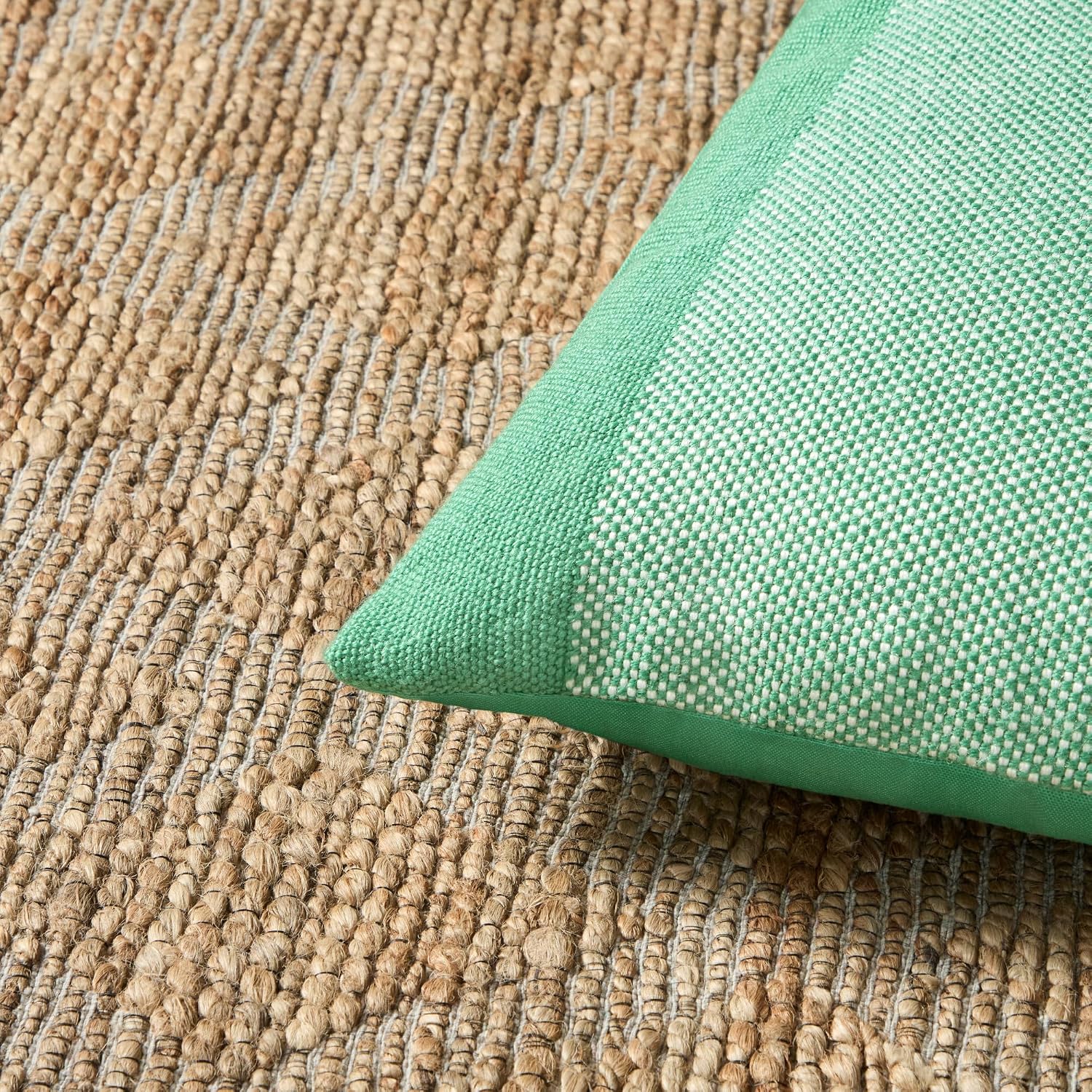 Border Green Ivory Outdoor Pillow