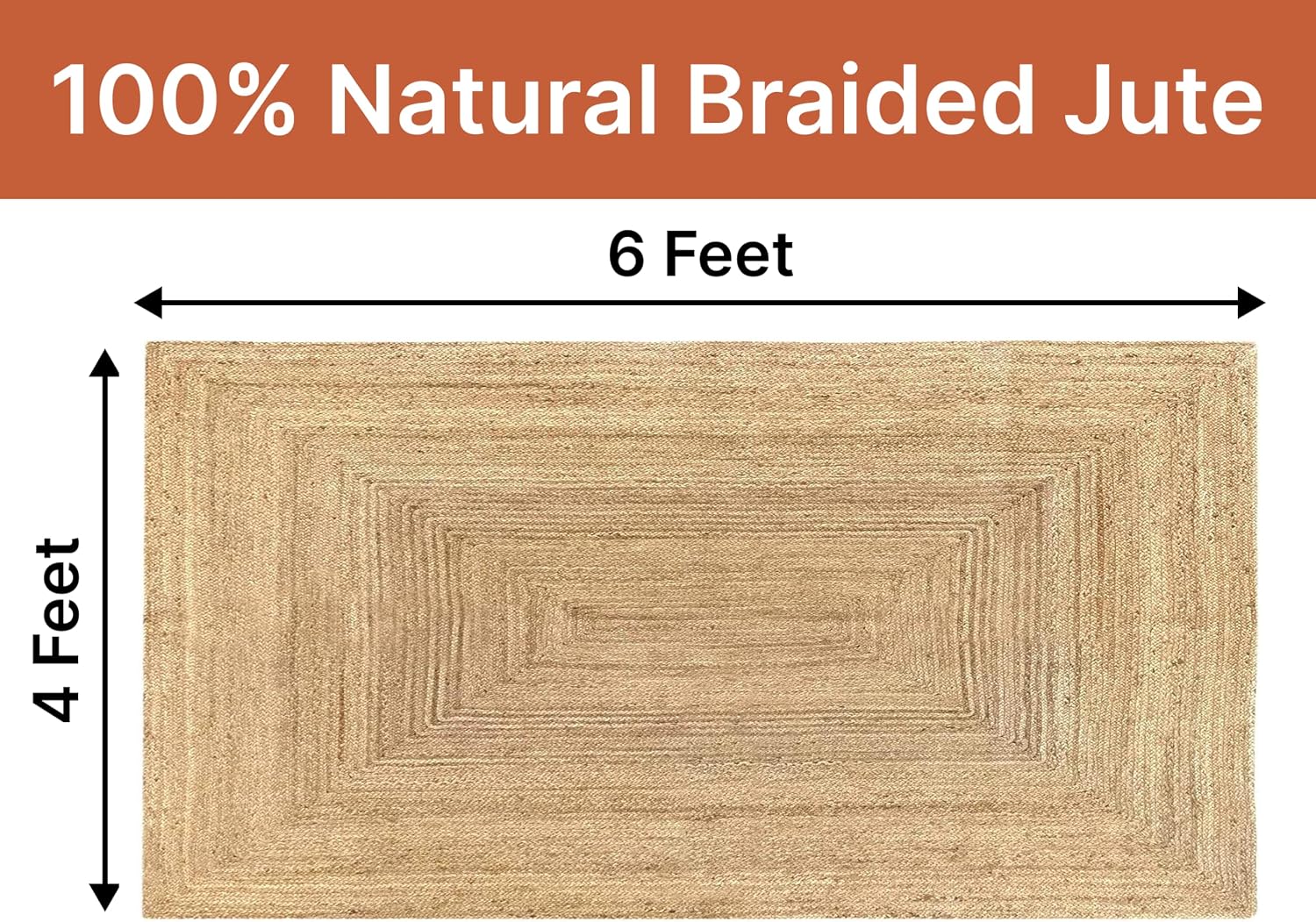 4x6 Rectangular Jute Rug