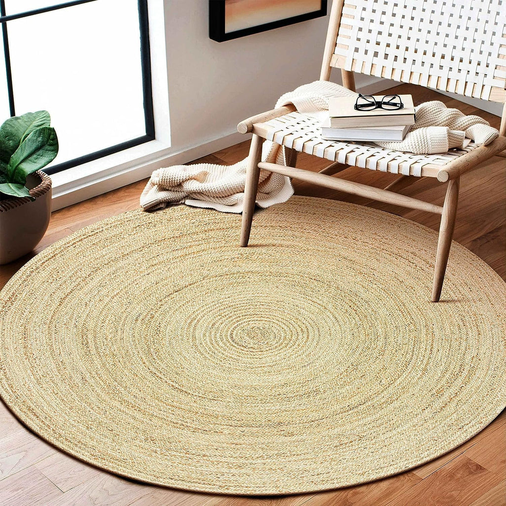 3ft Round Braided Jute Rug