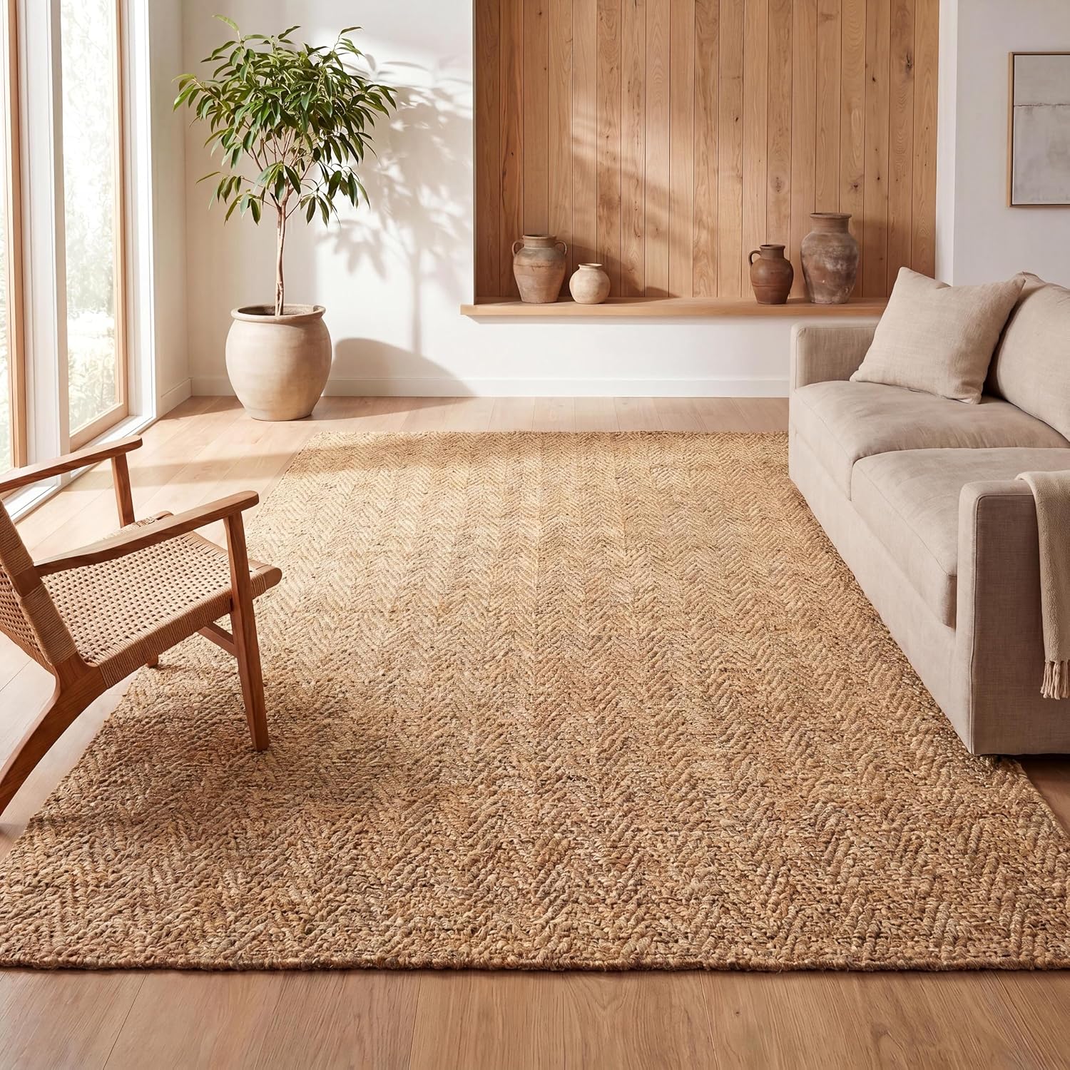 Herringbone Jute Rug 4x6