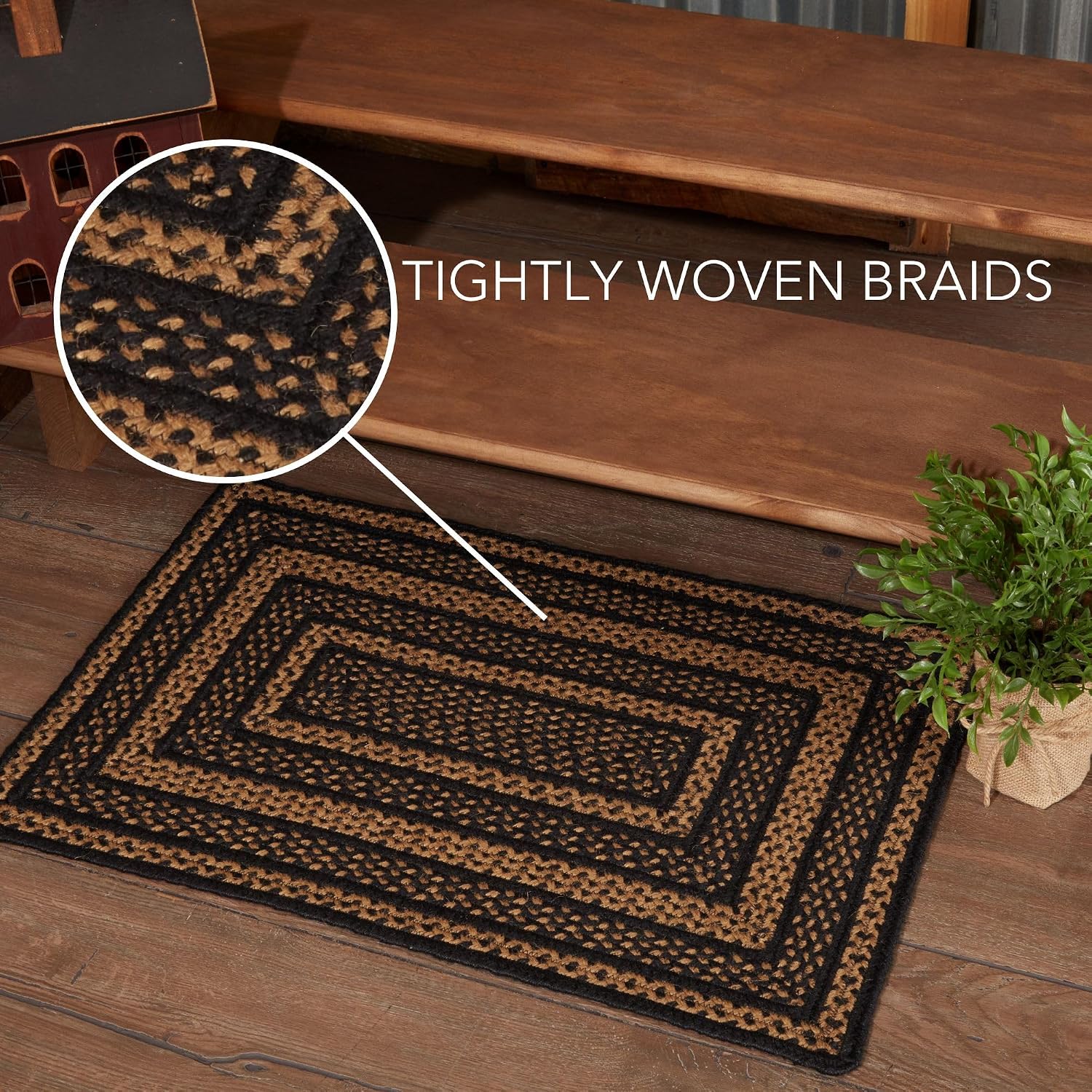Striped Jute Farmhouse Rug 20x30
