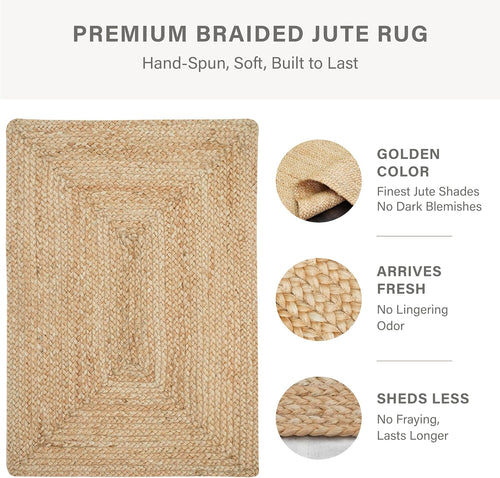 3x5 Golden Braided Jute Rug