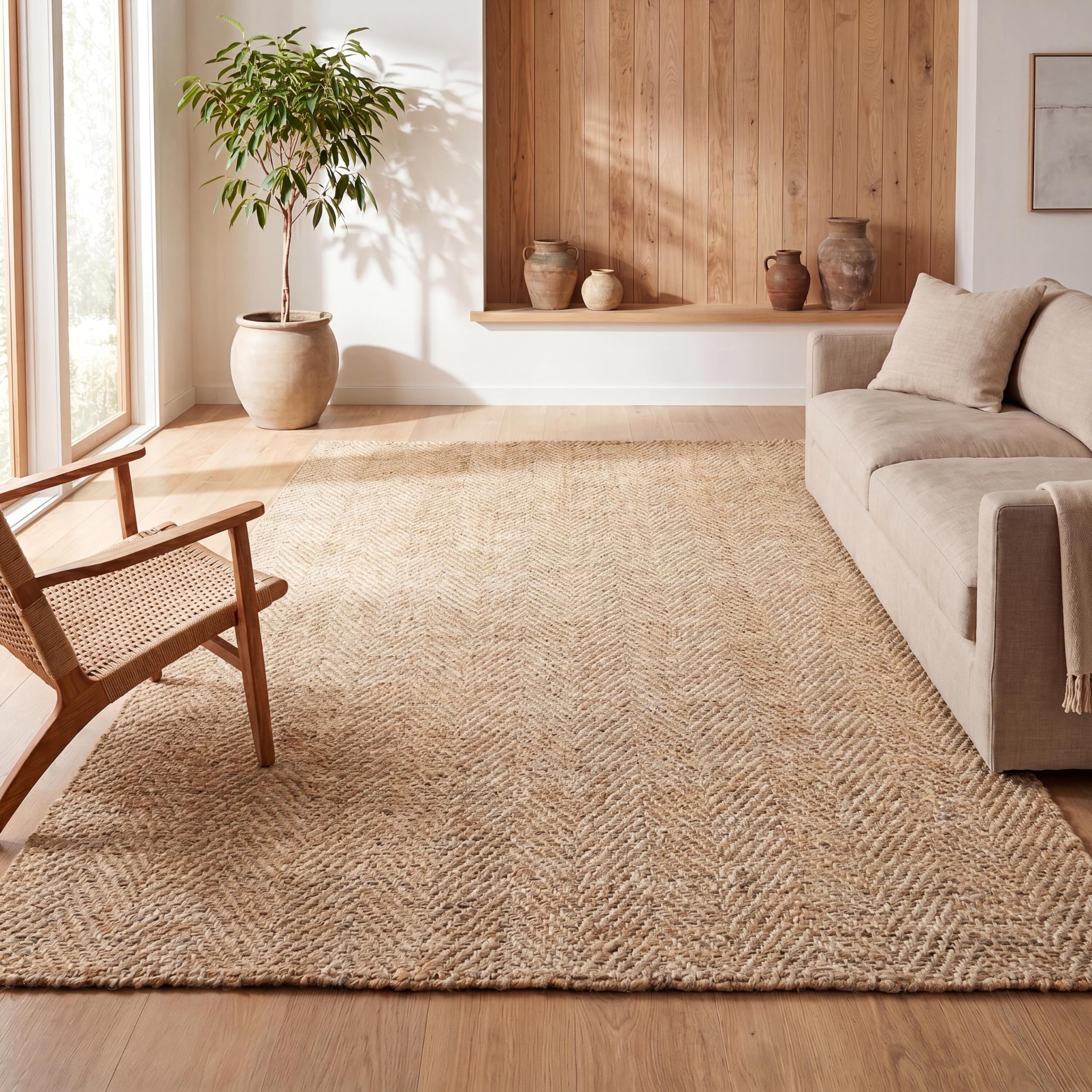 Herringbone Jute Rug 4x6