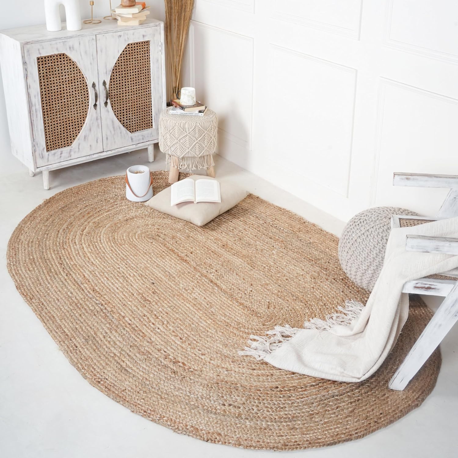 Oval Braided Jute Rug 3x5