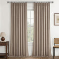 Dark Flax Linen Blackout Curtains 2 Pack