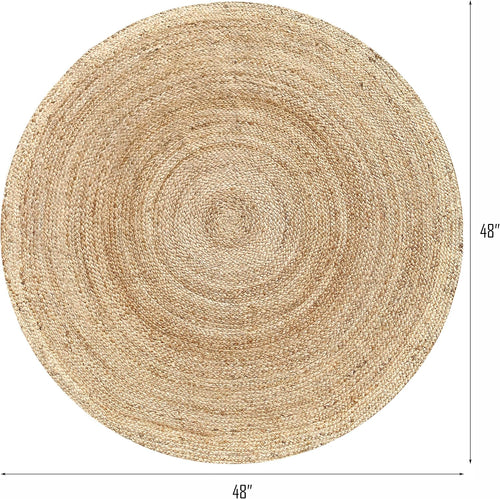 4ft Round Braided Jute Rug