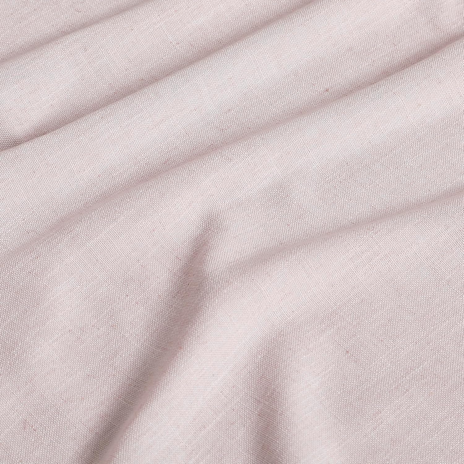 Pink Linen Blend Blackout Curtains 2 Pack